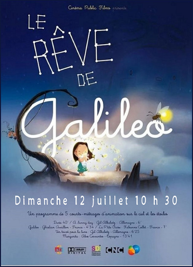 Ciné Bambin, "Le rêve de Galiléo", le dimanche 12 juillet à 10 h 30